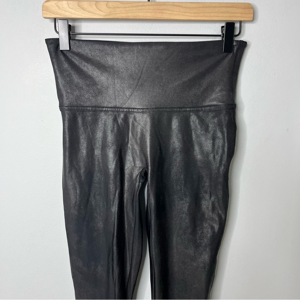 Spanx Faux Leather Leggings Black Size Medium High Waist - Picture 4 of 8
